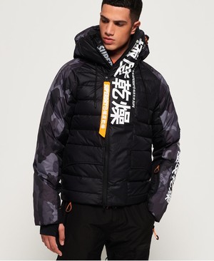 Superdry Japan Edition Snow Down Férfi Kabát Fekete/Camo | FECDU0487